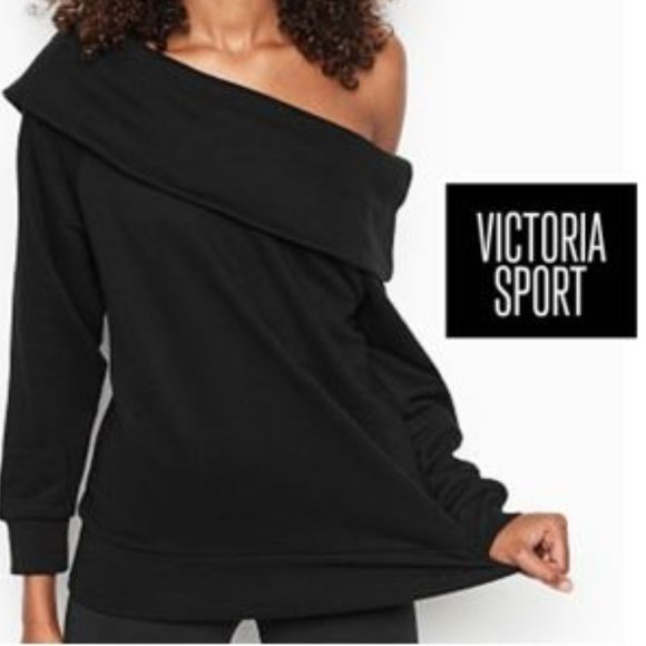 Victoria Secret Black Cowl Neck Sweatshirt - Picture 1 of 5